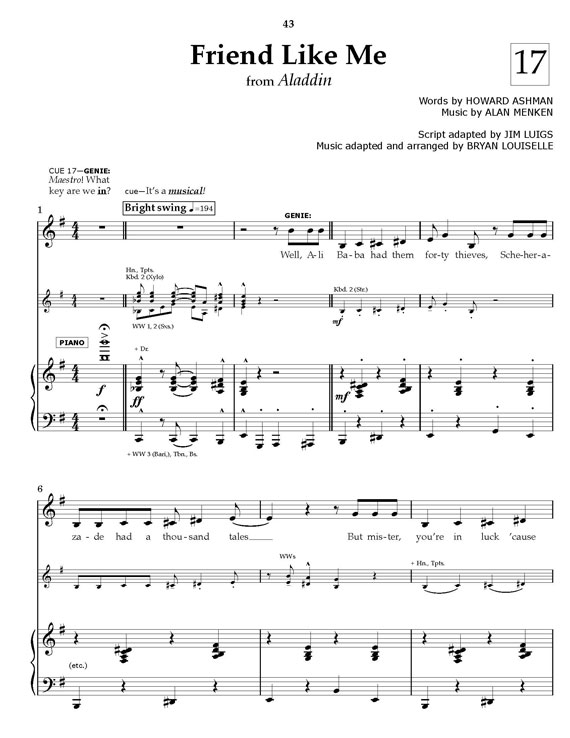 disney theatrical licensing aladdin jr friend like me aladdin sheet music